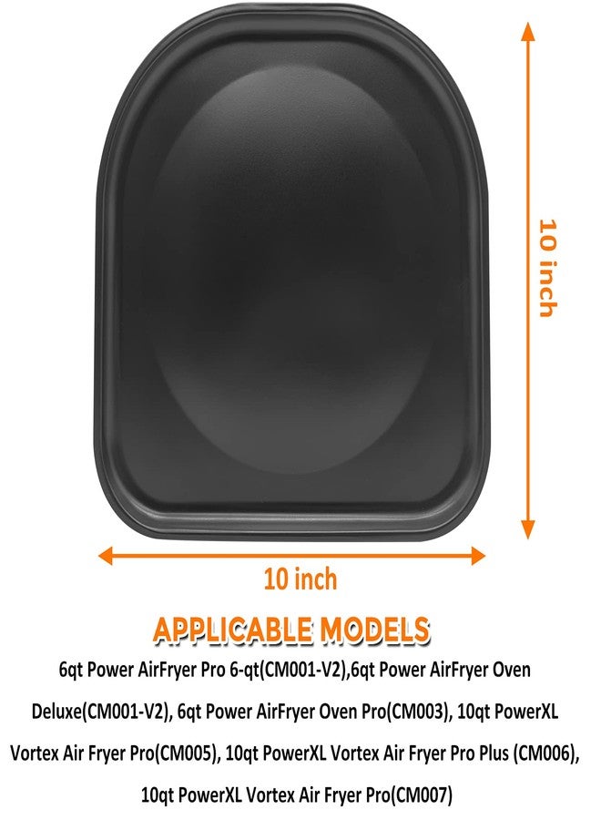 HQT Air Fryer Drip Pan for PowerXL Air Fryers, 2PCS Premium Air Fryer Drip Tray Replacement Parts for PowerXL Vortex 6QT 10QT Air Fryer Pro Plus, Nonstick, Dishwasher Safe - Image 2